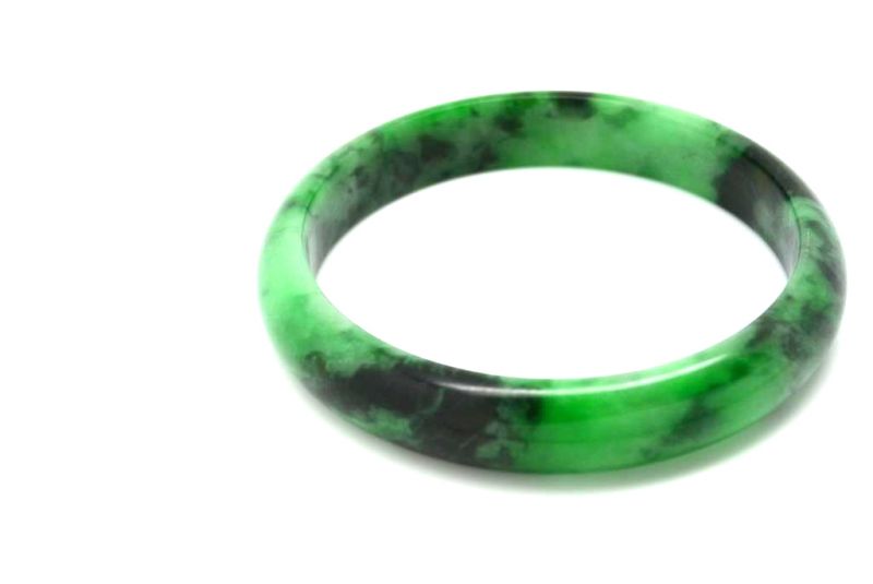 Jade-Armband Klasse A Grün und Dunkelgrün 6 3cm 5