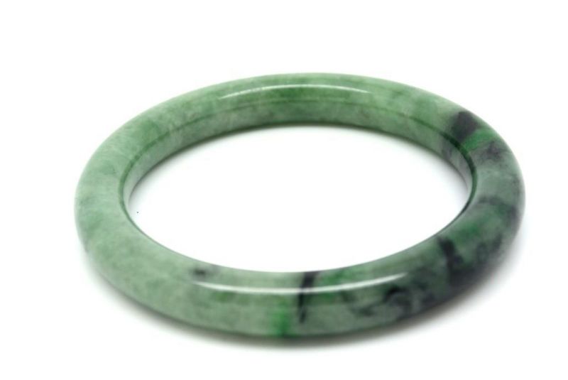 Jade-Armband Klasse A Grün und Dunkelgrün 6cm 2