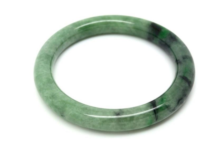 Jade-Armband Klasse A Grün und Dunkelgrün 6cm 3
