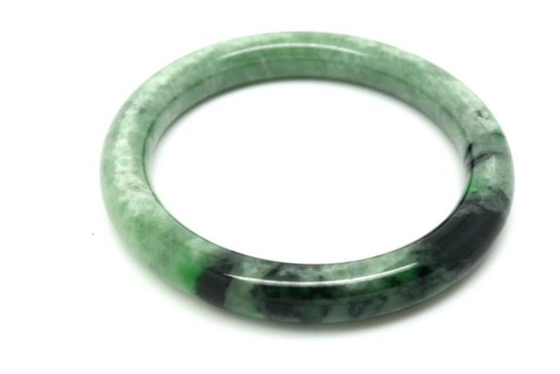 Jade-Armband Klasse A Grün und Dunkelgrün 6cm 5