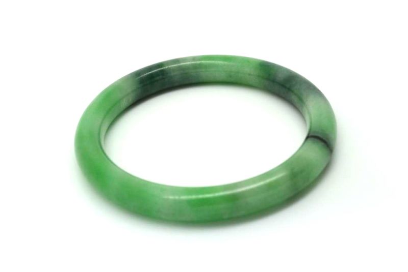 Jade-Armband Klasse A Grün und Dunkelgrün 6cm 2