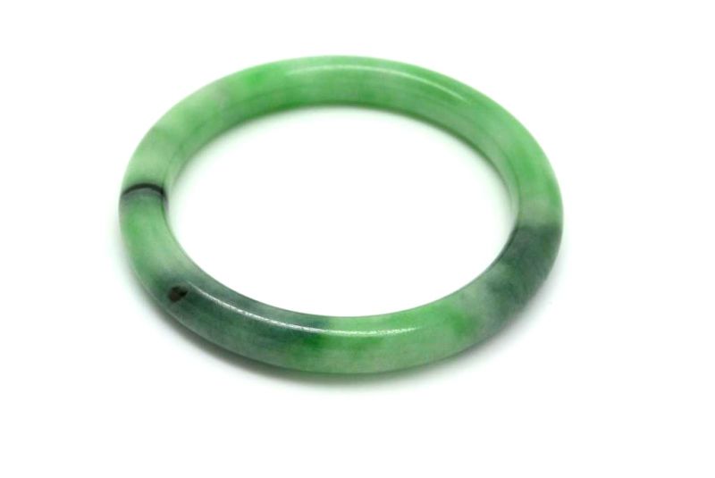 Jade-Armband Klasse A Grün und Dunkelgrün 6cm 3