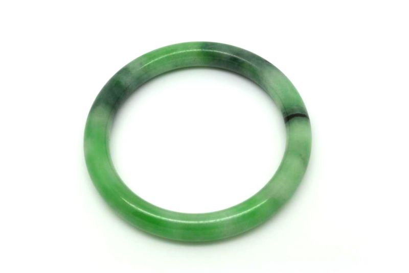 Jade-Armband Klasse A Grün und Dunkelgrün 6cm 5