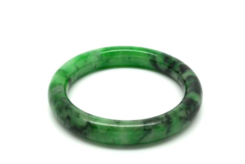 Jade-Armband Klasse A Grün und Dunkelgrün 6cm 2