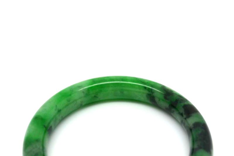 Jade-Armband Klasse A Grün und Dunkelgrün 6cm 3