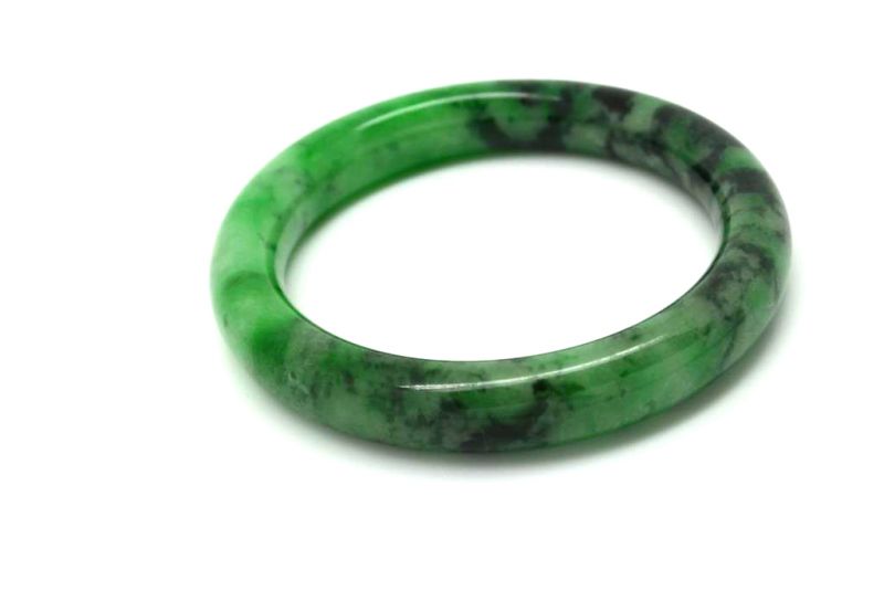 Jade-Armband Klasse A Grün und Dunkelgrün 6cm 5