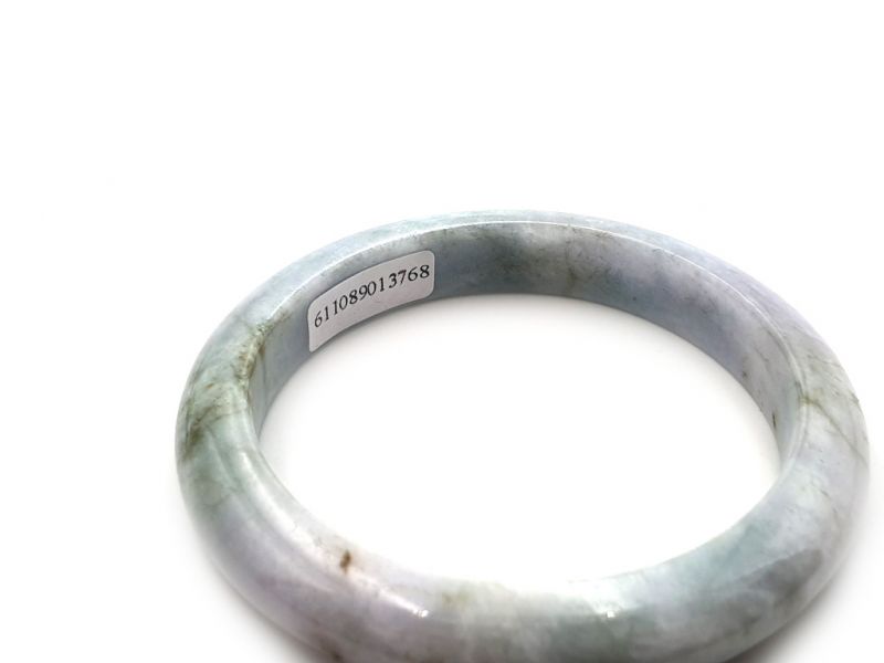 Jade-Armband Klasse A Grün und Weiß / Durchscheinend 3