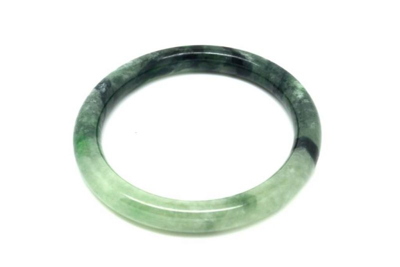 Jade-Armband Klasse A Grün und Weiß 5 9cm 3