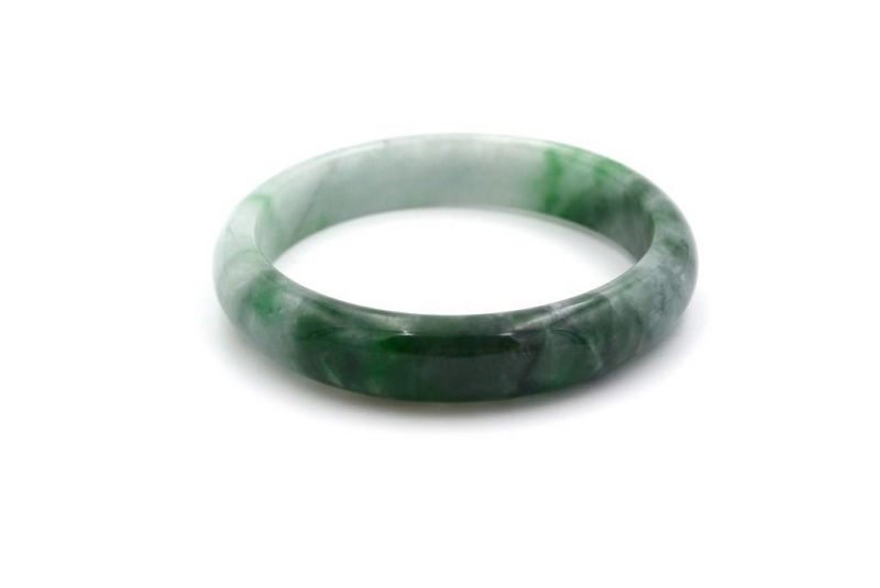 Jade-Armband Klasse A Grün und Weiß 3