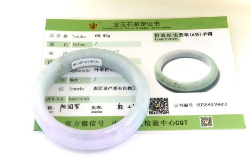 Jade-Armband Klasse A Grün und Weiß 3
