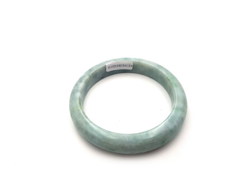 Jade-Armband Klasse A Grün und Weiß 2