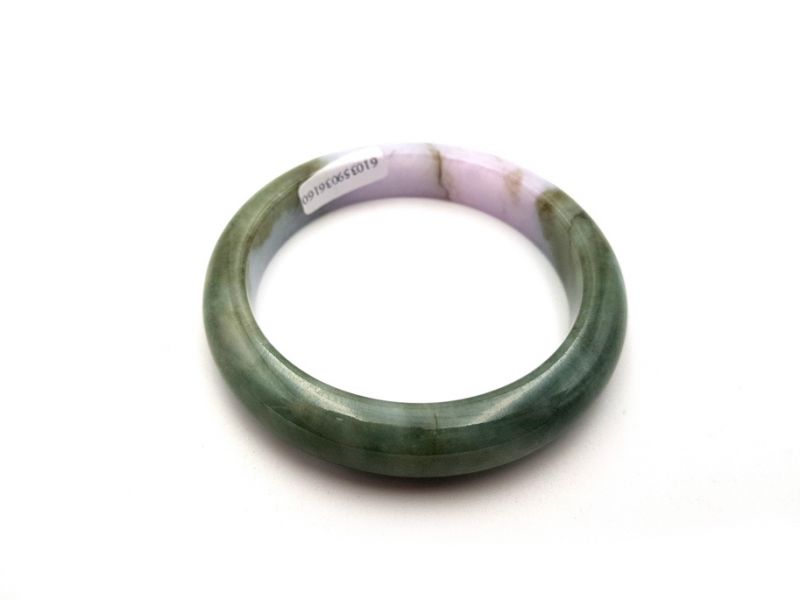 Jade-Armband Klasse A Grün und Weiß 2
