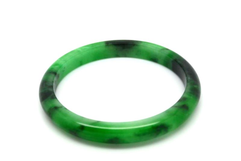 Jade-Armband Klasse A Grüne spotted 5 85cm 2