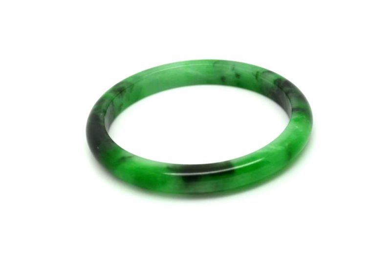 Jade-Armband Klasse A Grüne spotted 5 85cm 4