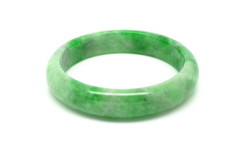 Jade-Armband Klasse A Hellgrün / Transparent 6 1cm 2