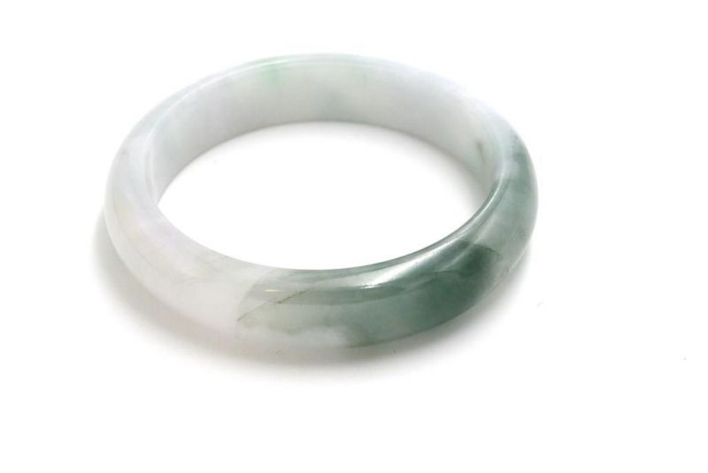Jade-Armband Klasse A Hellgrün / Transparent 2