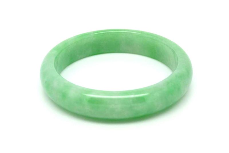 Jade-Armband Klasse A Hellgrün 5 8cm 2
