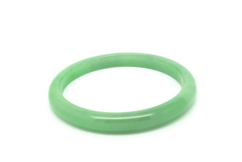 Jade-Armband Klasse A Hellgrün Transparent 7cm 2