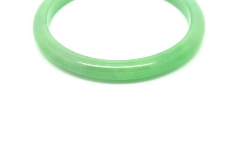Jade-Armband Klasse A Hellgrün Transparent 7cm 5