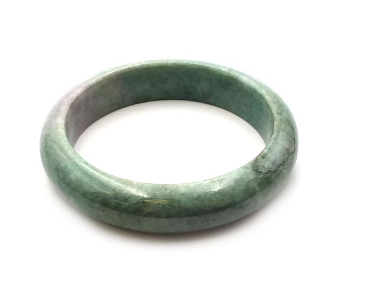 Jade-Armband Klasse A Hellgrün und Weiß 2