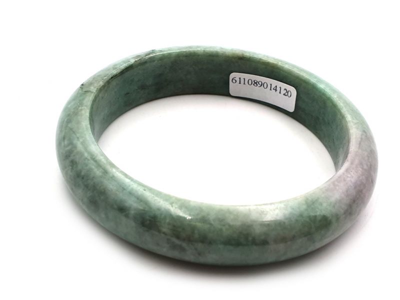 Jade-Armband Klasse A Hellgrün und Weiß 3