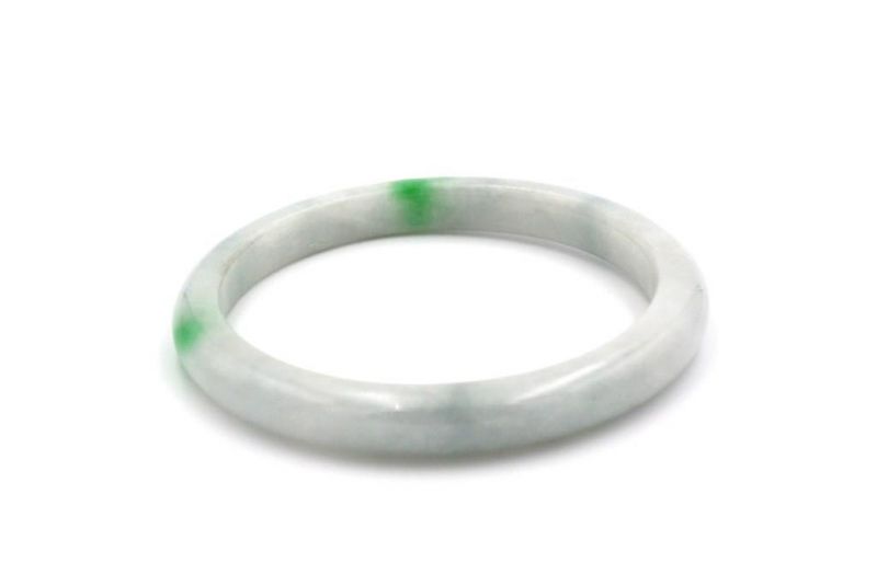Jade-Armband Klasse A Weiß - Grün Spot 2