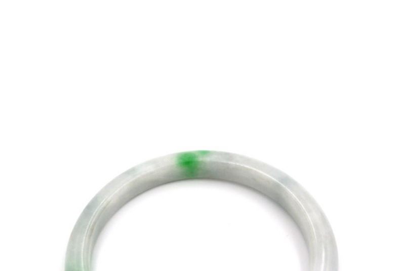 Jade-Armband Klasse A Weiß - Grün Spot 4