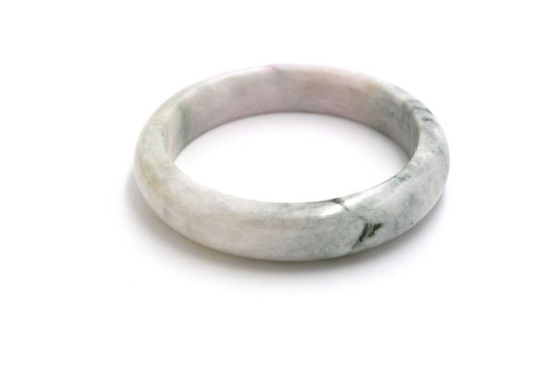 Jade-Armband Klasse A Weiß - Grün Spot 2