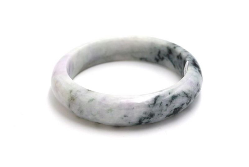 Jade-Armband Klasse A Weiß - Grün Spot 2