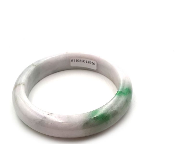 Jade-Armband Klasse A Weiß - Grün Spot 2