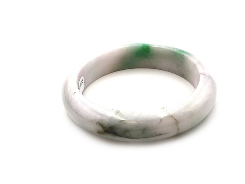 Jade-Armband Klasse A Weiß - Grün Spot 3