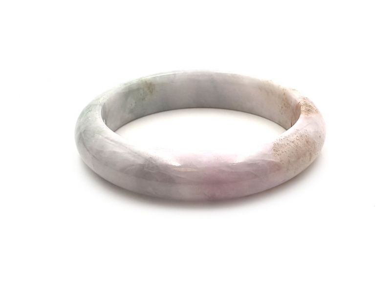 Jade-Armband Klasse A Weiß mit grünen Reflexen 3