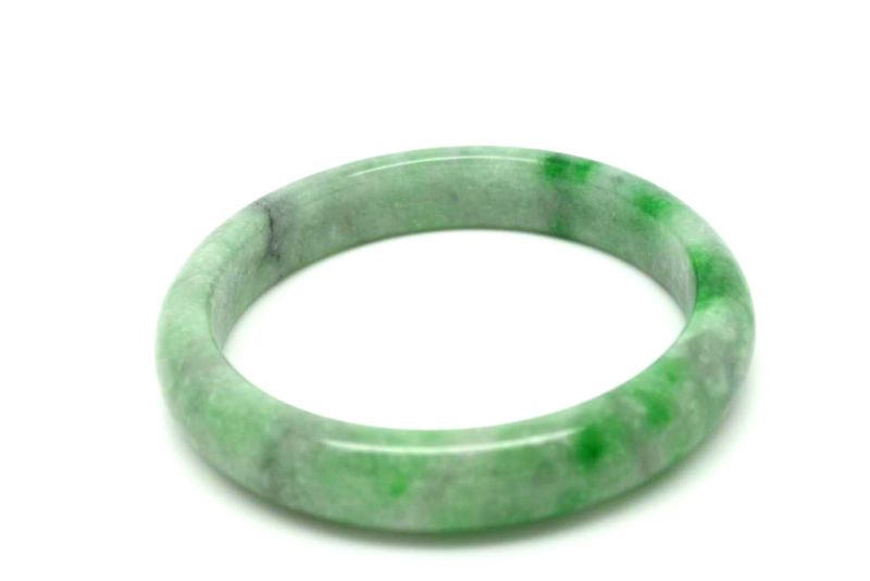 Jade-Armband Klasse A Weiß spotted 6 2 4