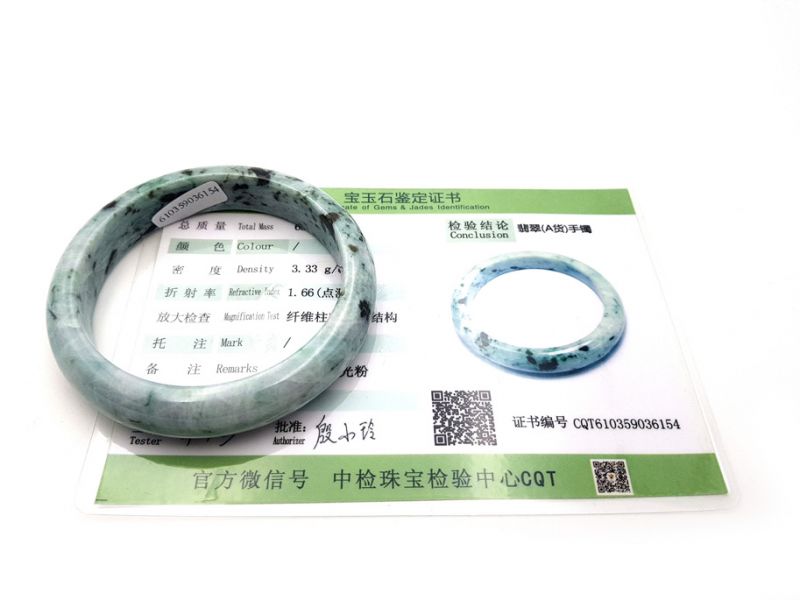 Jade-Armband Klasse A Weiß spotted 4