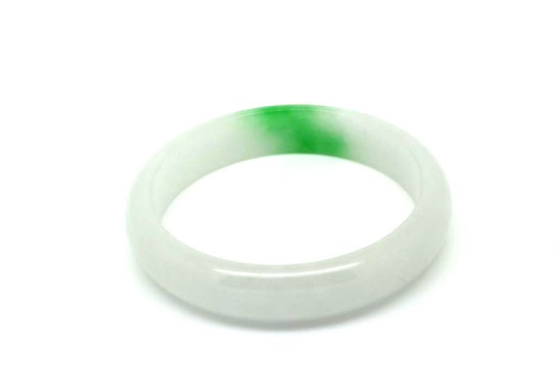Jade-Armband Klasse A Weiß und grün 5 6cm 4