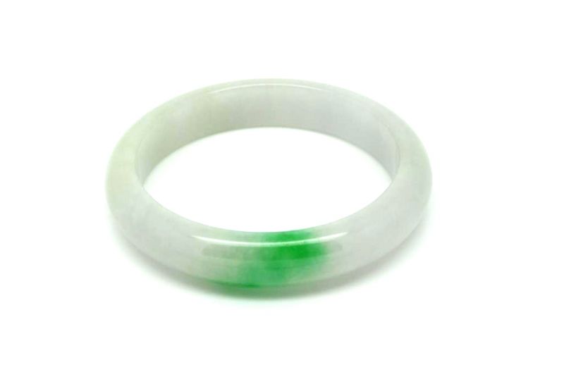 Jade-Armband Klasse AWeiß und grün 5 7cm 2