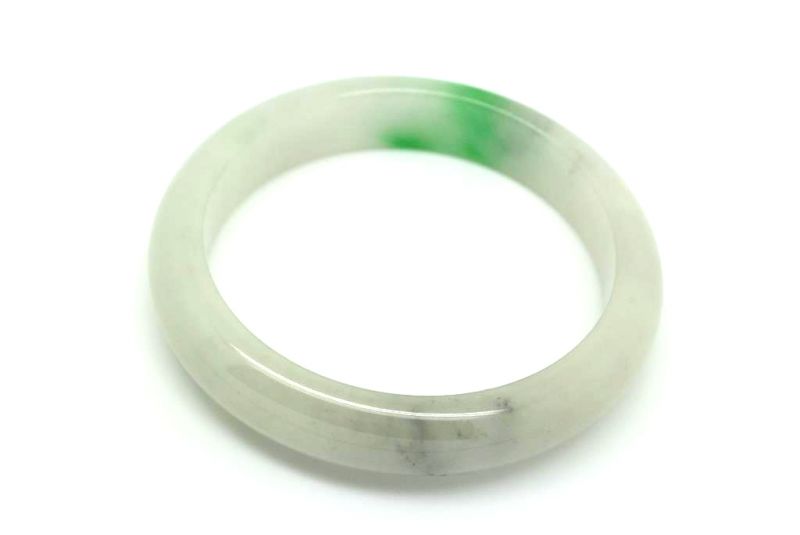 Jade-Armband Klasse AWeiß und grün 5 85cm 5