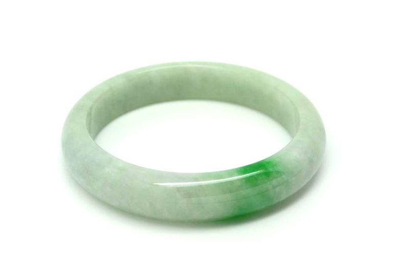 Jade-Armband Klasse AWeiß und grün 5 95cm 3