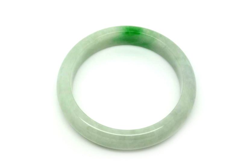Jade-Armband Klasse AWeiß und grün 5 95cm 5