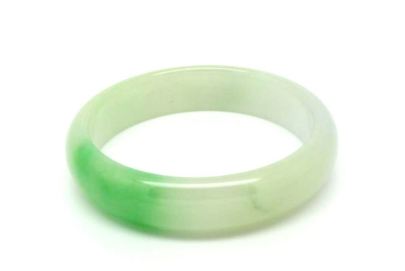 Jade-Armband Klasse A Weiß und grün 5 9cm 2