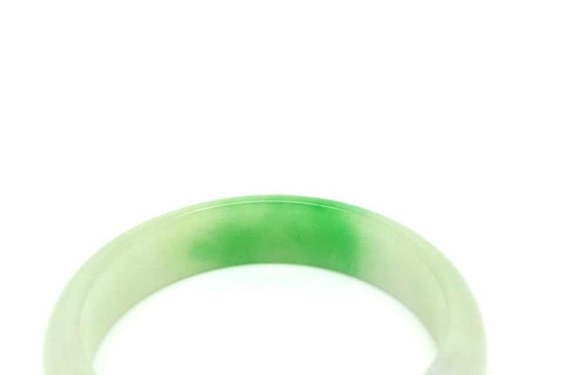 Jade-Armband Klasse A Weiß und grün 5 9cm 5