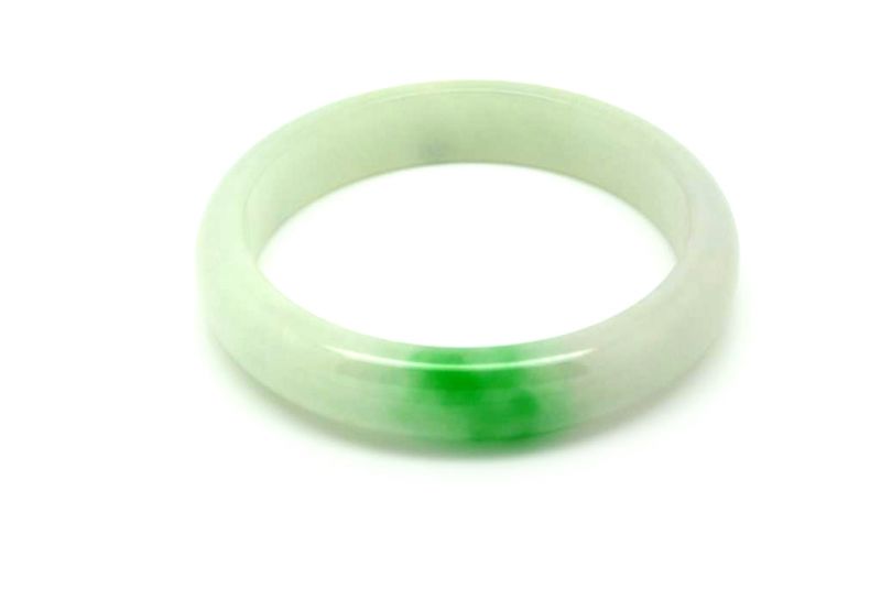 Jade-Armband Klasse AWeiß und grün 6 1cm 2