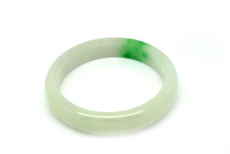 Jade-Armband Klasse AWeiß und grün 6 1cm 3