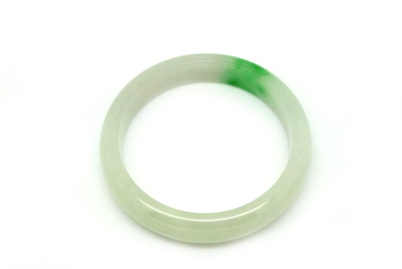Jade-Armband Klasse AWeiß und grün 6 1cm 4