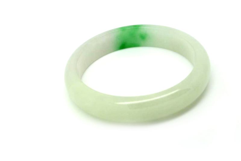 Jade-Armband Klasse AWeiß und grün 6 1cm 5