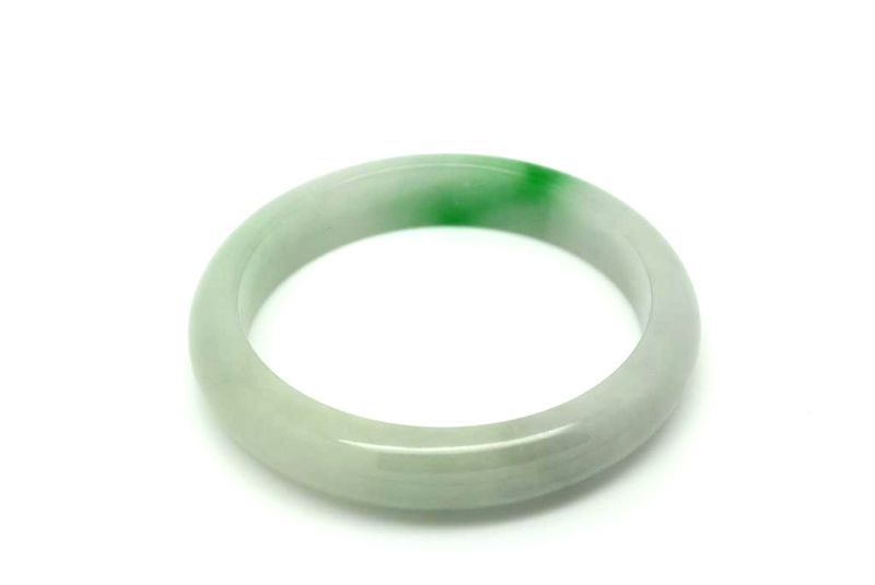 Jade-Armband Klasse AWeiß und grün 6 25cm 3