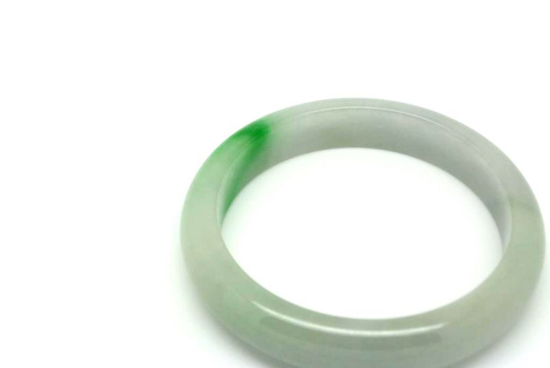 Jade-Armband Klasse AWeiß und grün 6 25cm 4