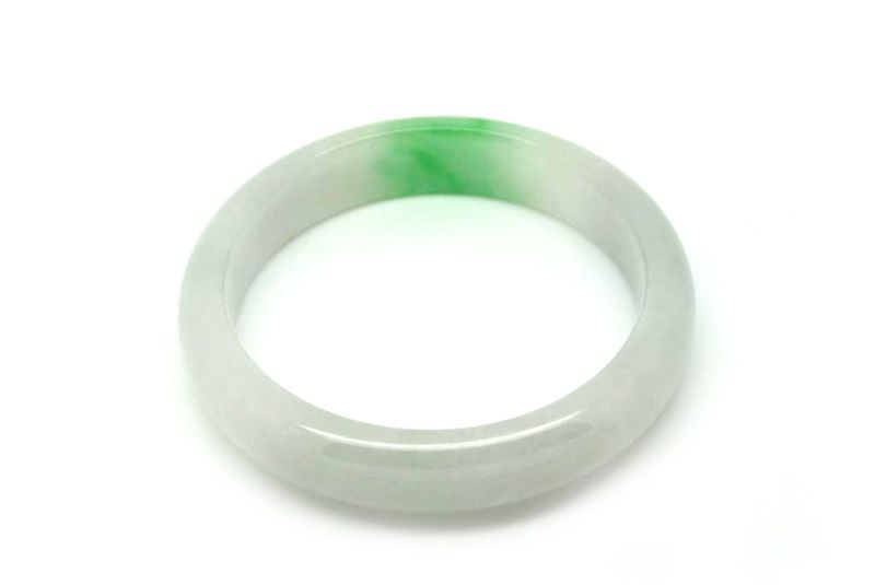 Jade-Armband Klasse AWeiß und grün 6 25cm 4