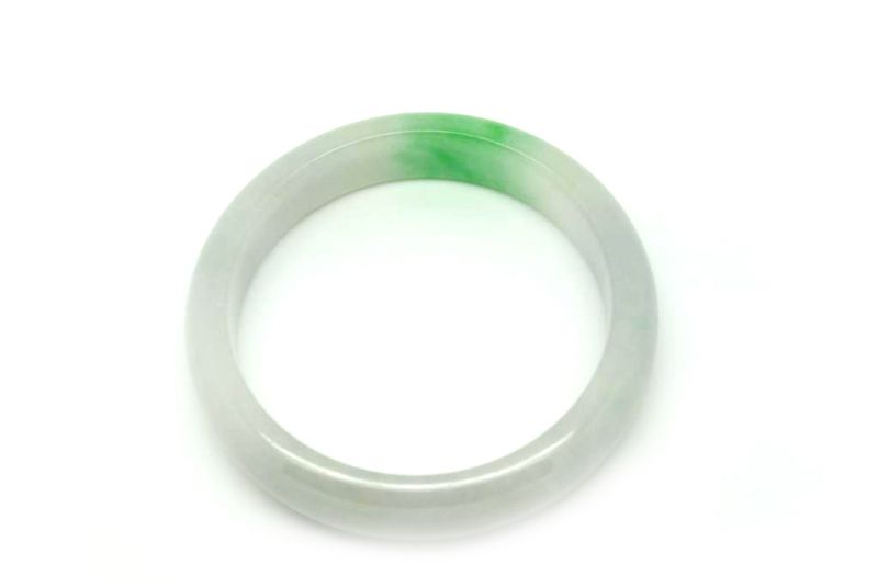 Jade-Armband Klasse AWeiß und grün 6 25cm 5
