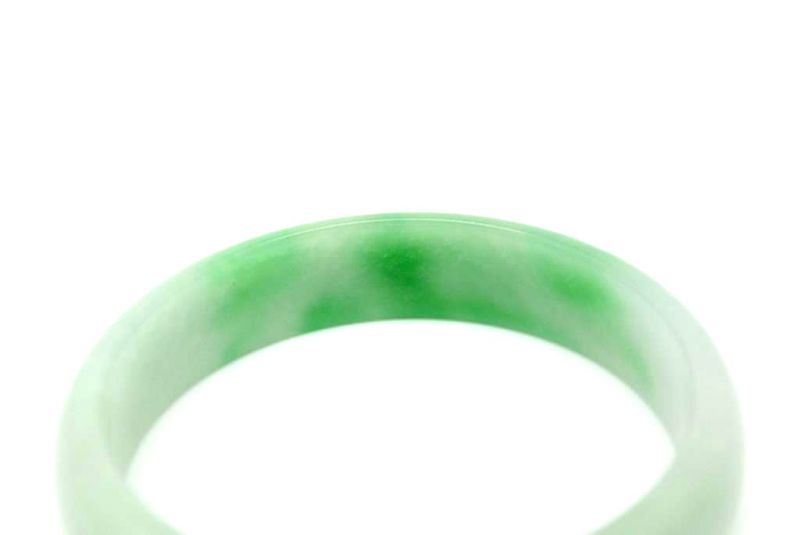 Jade-Armband Klasse A Weiß und grün 6 2cm 3